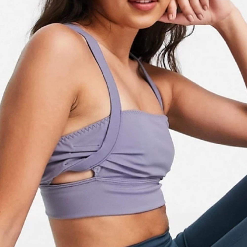 Free People Lavender Lilac Strappy Sports Bra